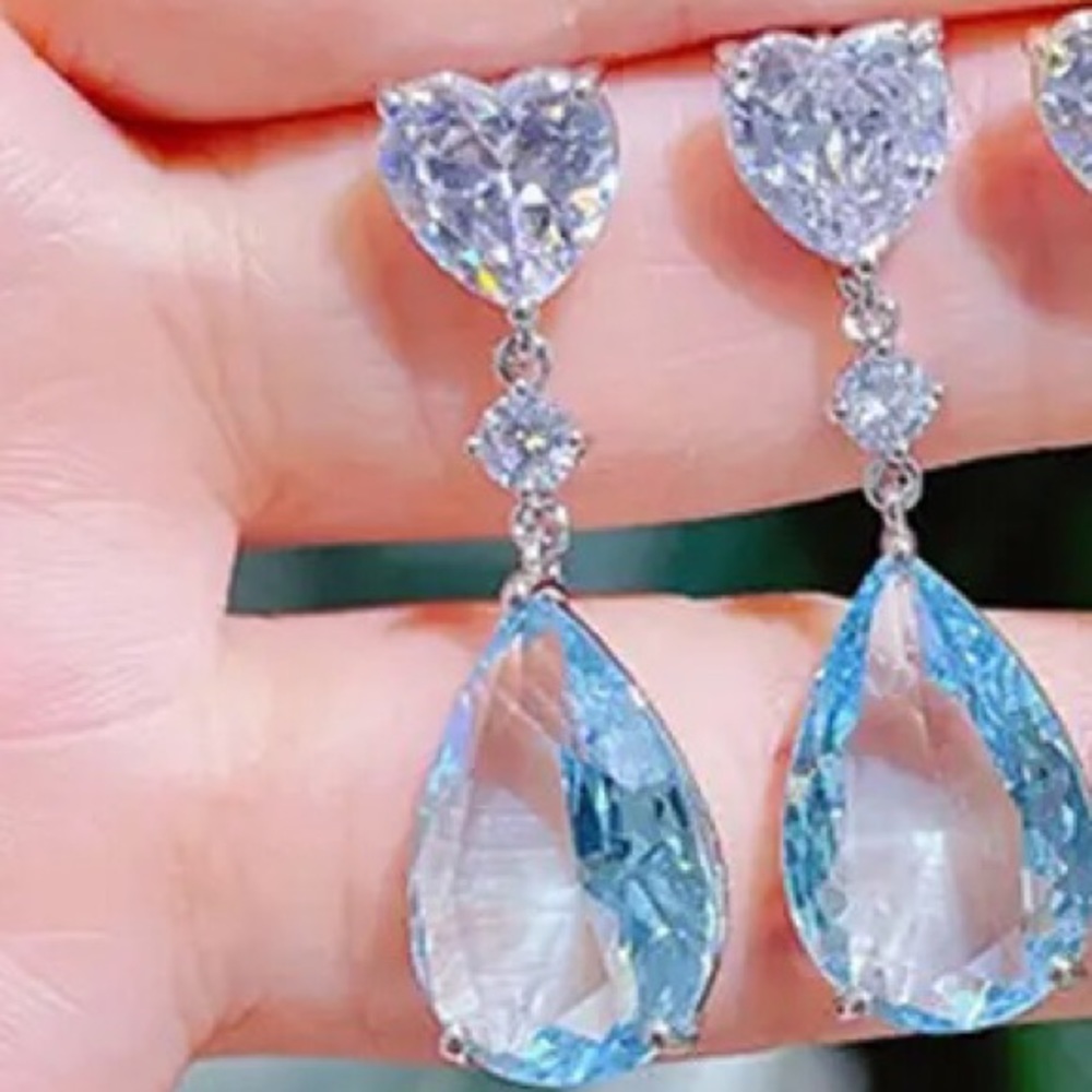 6ct Aquamarine Earrings - Picture 10 of 11